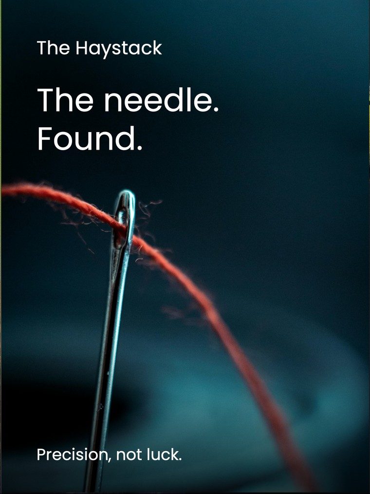 The Haystack. The needle. Found.