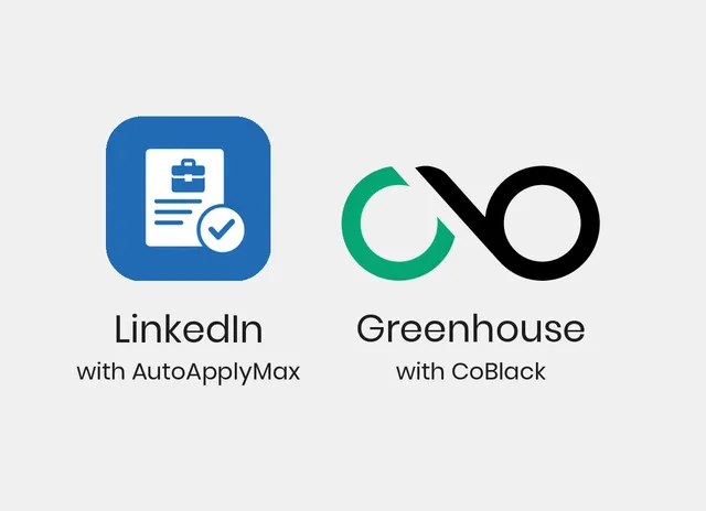 Cover image: AutoApplyMax auto-applies on LinkedIn. CoBlack auto-applies on Greenhouse