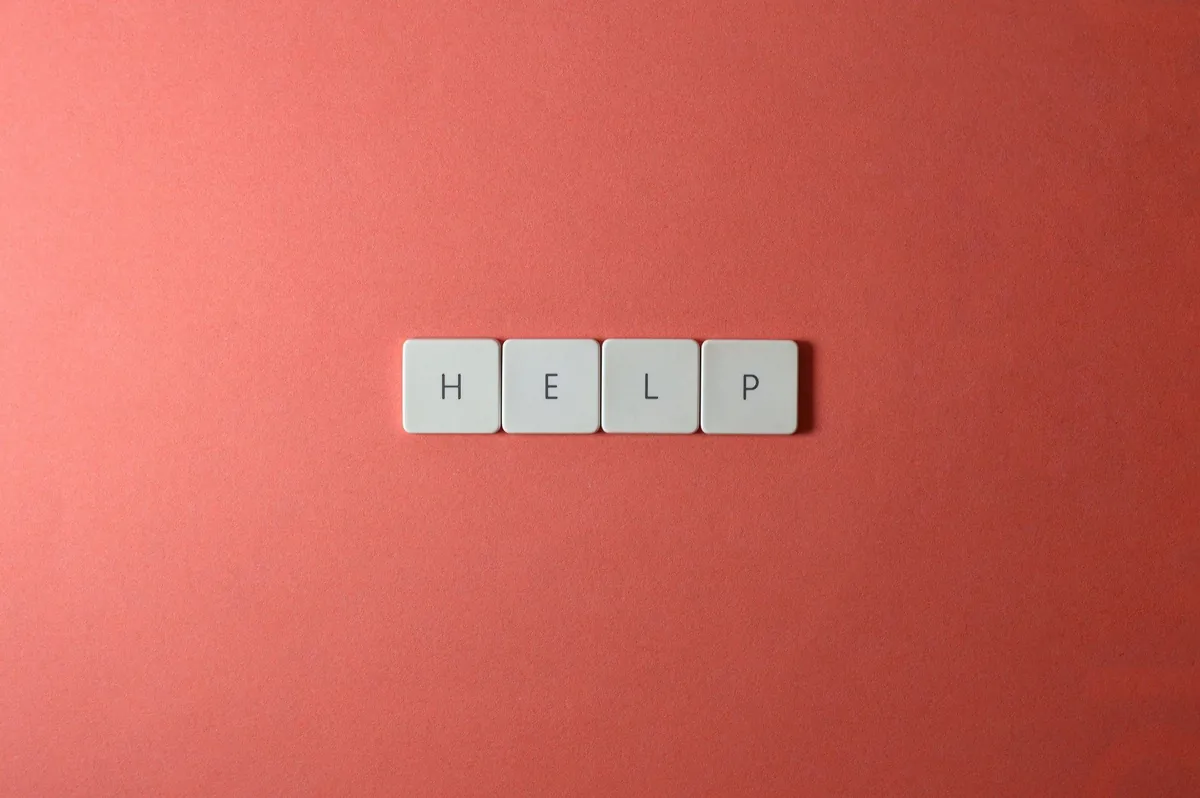 Keyboard keys spelling the word help